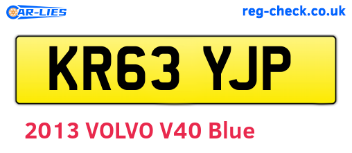 KR63YJP are the vehicle registration plates.