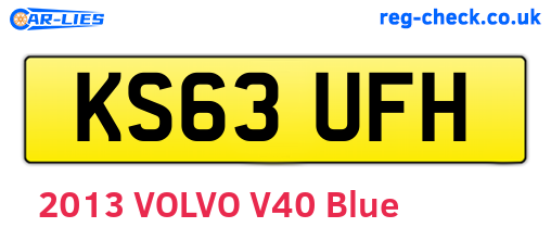 KS63UFH are the vehicle registration plates.