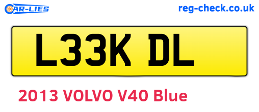 L33KDL are the vehicle registration plates.