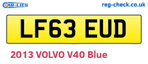 LF63EUD are the vehicle registration plates.