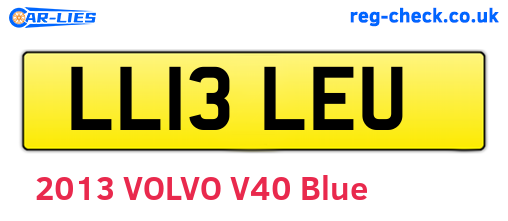 LL13LEU are the vehicle registration plates.