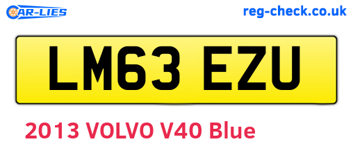 LM63EZU are the vehicle registration plates.