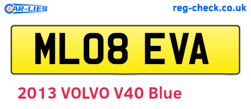 ML08EVA are the vehicle registration plates.