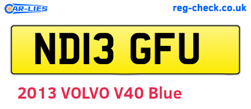 ND13GFU are the vehicle registration plates.