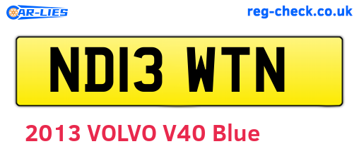 ND13WTN are the vehicle registration plates.