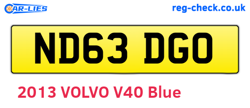 ND63DGO are the vehicle registration plates.