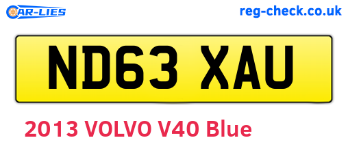 ND63XAU are the vehicle registration plates.