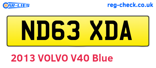 ND63XDA are the vehicle registration plates.