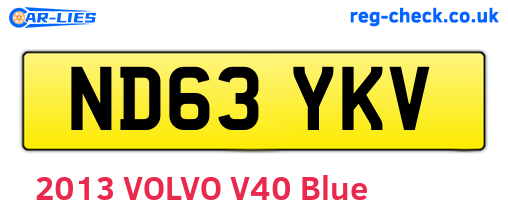ND63YKV are the vehicle registration plates.