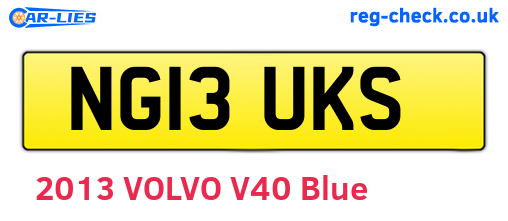 NG13UKS are the vehicle registration plates.