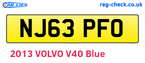 NJ63PFO are the vehicle registration plates.