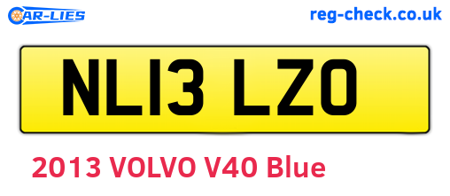 NL13LZO are the vehicle registration plates.