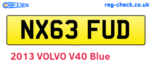 NX63FUD are the vehicle registration plates.