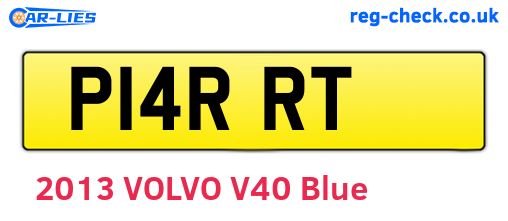 P14RRT are the vehicle registration plates.
