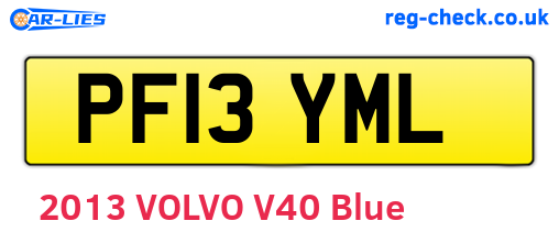 PF13YML are the vehicle registration plates.