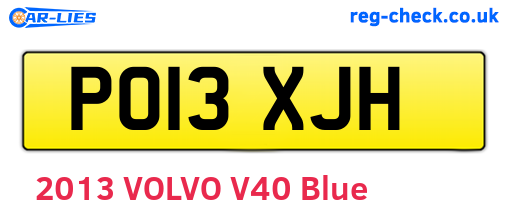 PO13XJH are the vehicle registration plates.