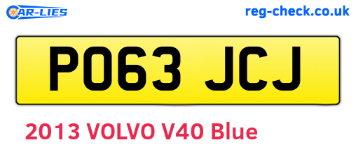 PO63JCJ are the vehicle registration plates.