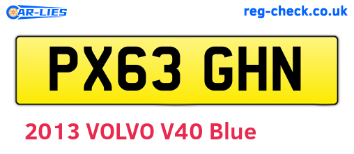 PX63GHN are the vehicle registration plates.