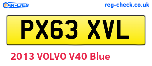 PX63XVL are the vehicle registration plates.