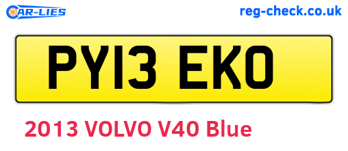 PY13EKO are the vehicle registration plates.