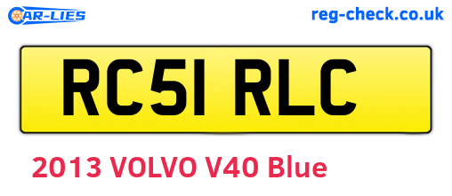 RC51RLC are the vehicle registration plates.