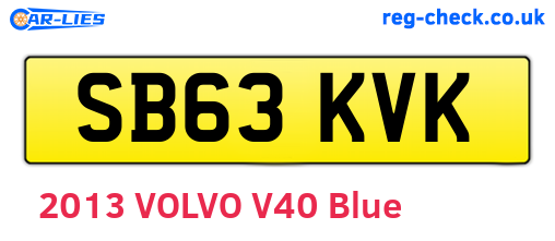 SB63KVK are the vehicle registration plates.