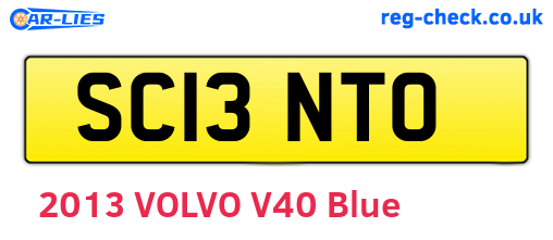 SC13NTO are the vehicle registration plates.