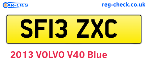 SF13ZXC are the vehicle registration plates.