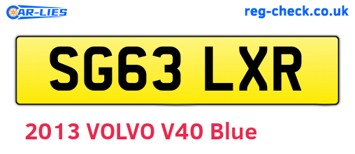 SG63LXR are the vehicle registration plates.