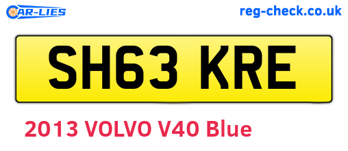 SH63KRE are the vehicle registration plates.