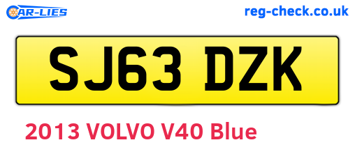 SJ63DZK are the vehicle registration plates.