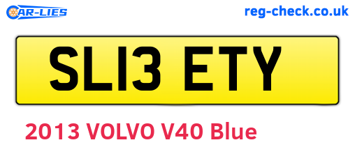 SL13ETY are the vehicle registration plates.