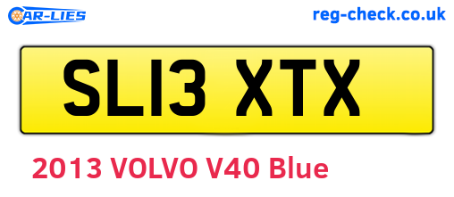 SL13XTX are the vehicle registration plates.
