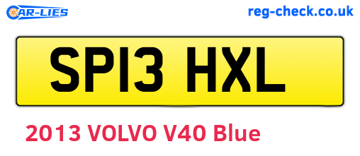 SP13HXL are the vehicle registration plates.