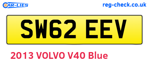SW62EEV are the vehicle registration plates.