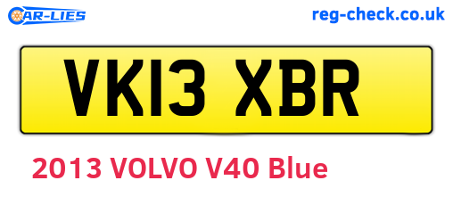 VK13XBR are the vehicle registration plates.