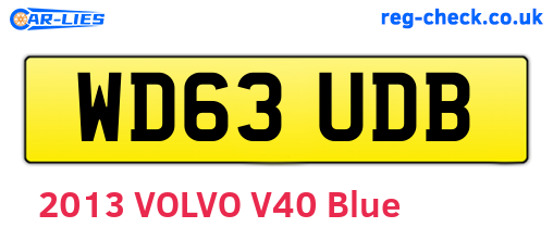 WD63UDB are the vehicle registration plates.