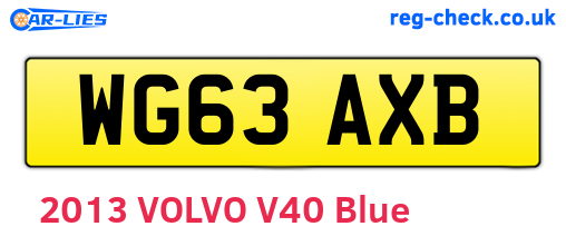 WG63AXB are the vehicle registration plates.