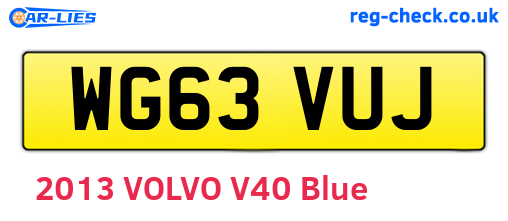 WG63VUJ are the vehicle registration plates.