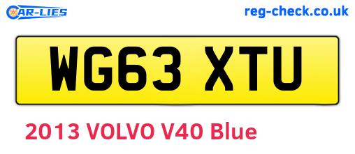 WG63XTU are the vehicle registration plates.