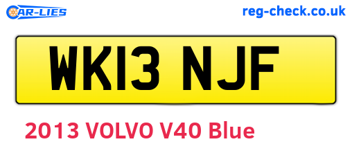 WK13NJF are the vehicle registration plates.