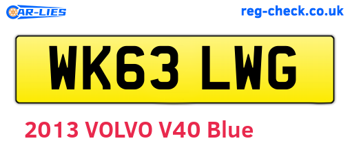 WK63LWG are the vehicle registration plates.