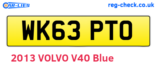 WK63PTO are the vehicle registration plates.