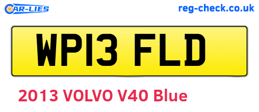 WP13FLD are the vehicle registration plates.