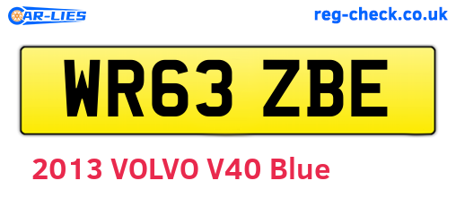 WR63ZBE are the vehicle registration plates.