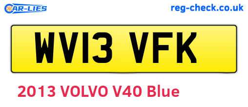 WV13VFK are the vehicle registration plates.