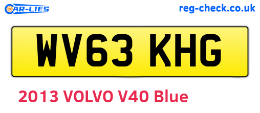 WV63KHG are the vehicle registration plates.