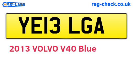 YE13LGA are the vehicle registration plates.