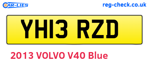 YH13RZD are the vehicle registration plates.