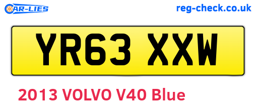 YR63XXW are the vehicle registration plates.